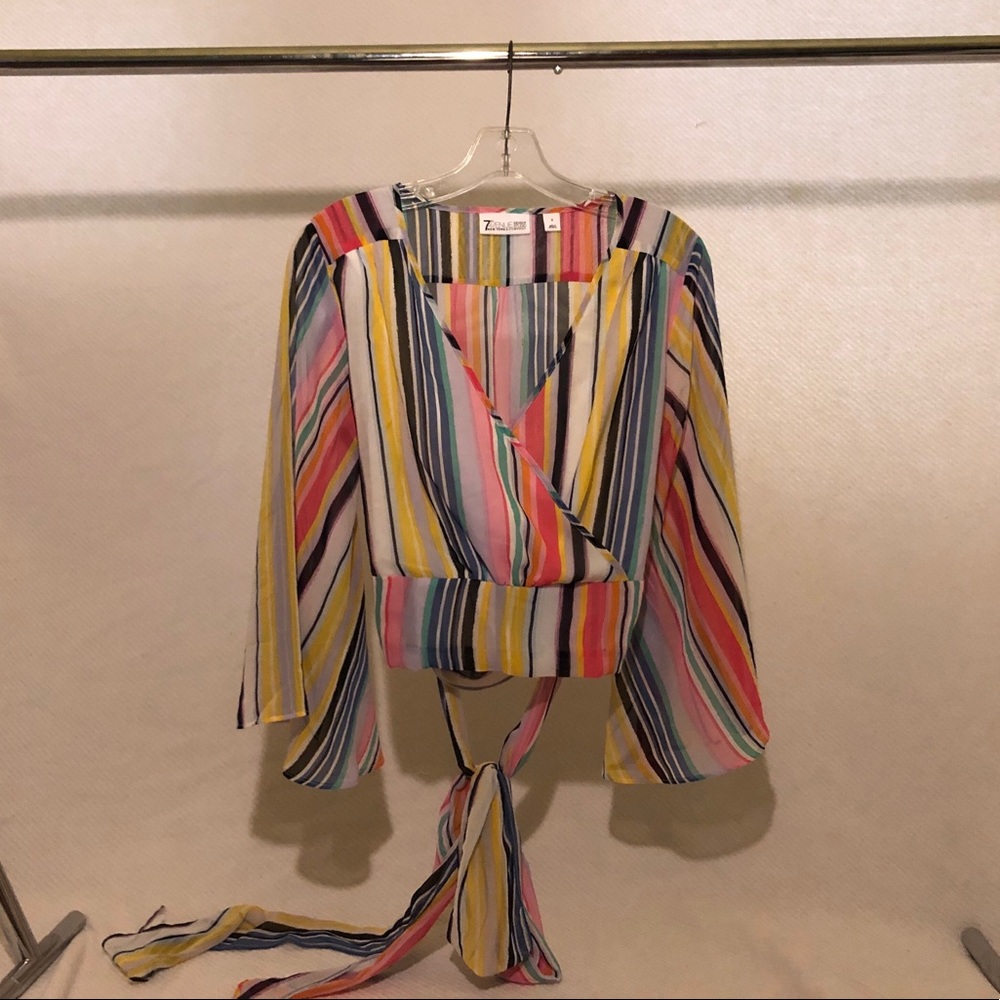 Multicolored Cropped Blouse